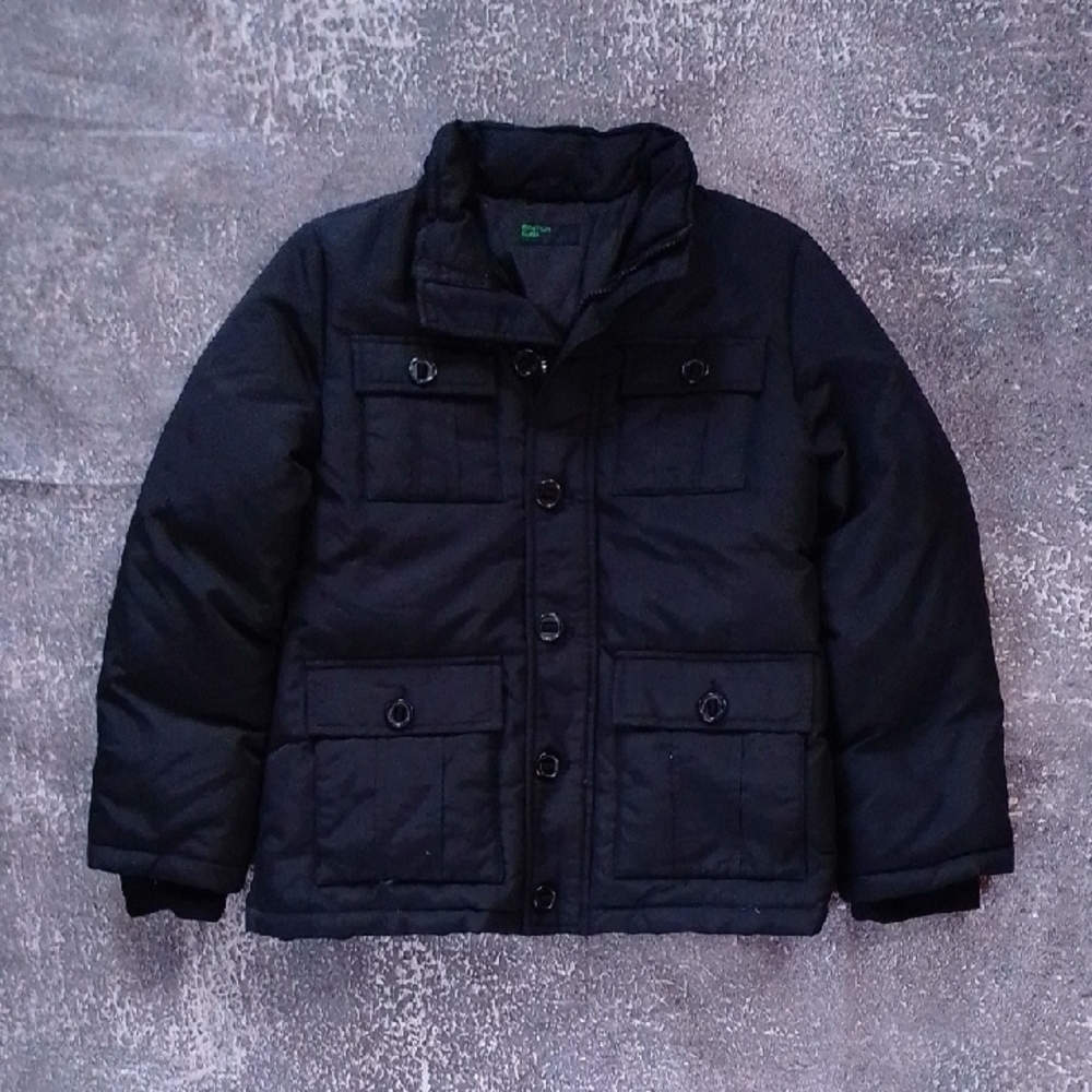 United Colors Of Benetton Black Goosedown Puffer Jacket for Kids